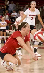 Kim Kuzma has a match-high 16 digs