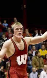 <b>Sophomore Andrew Howe defeated junior Alex Ward with a pin at 165 lbs.</b>