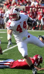 <b>Chris Borland picked off a pass today against Indiana for his first career interception.</b>