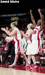 Celebration on the Badger bench