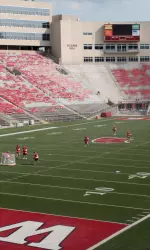 <b>Men's hockey playing outside at Camp Randall Stadium</b>