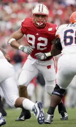 <b>Matt Shaughnessy, seen here playing for the Badgers, had one sack in week 14.</b>