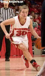 <b>Alyssa Karel led the Badgers with 15 points.</b>