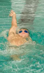 <b>Senior Derrick O'Donnell won both the 100-yard backstroke and 200-yard IM against Green Bay.</b>