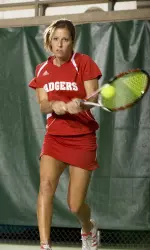 Co-captain Jessica Seyferth earned wins in singles and doubles today against Green Bay in her first action of the season
