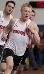<b>Pat Plank won the 400 meters for the Badgers on Saturday</b>