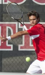 <b>Sophomore Patrick Pohlmann won two singles matches for the Badgers to open the 2010 season. </b>