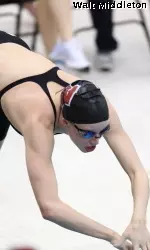 <b>Freshman Laura Miller was part of the Badgers' runner-up effort in the 400-yard freestyle relay Saturday</b>