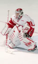 <b>Badger goaltender Scott Gudmandson turned away 27 of 28 Seawolf shots</b>