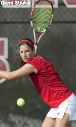 <b> Jessica Seyferth was able to earn the first singles win over the Hoosiers in the No. 3 slot on Saturday <bold>