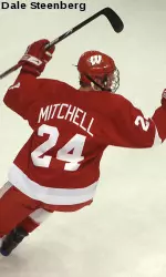 John Mitchell scored two goals in Wisconsin's 5-3 win over St. Cloud.