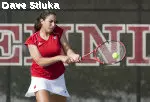 <b> Angela Chupa earned wins in doubles and singles play in the close loss <b>