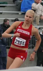 <b>Sophomore Monika Jakutyte tied for fifth place in the high jump Friday at the Drake Relays</b>
