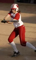 <b>Junior Jennifer Krueger notched the Badgers sole hit on the game.</b>