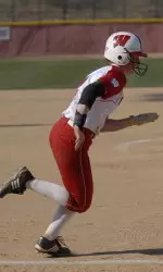 <b>Freshman Whitney Massey scored the game-winning run in the bottom of the eighth.</b>