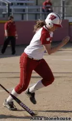 <b>Spence tallied two RBI against Notre Dame, marking her 33rd on the year and setting a freshman record at Wisconsin.</b>