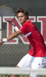<b>Patrick Pohlmann and partner Mike Dierberger won UW's lone doubles match.</b>
