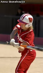 <b>Senior Katie Soderberg had an RBI single in her last game as a Badger.</b>