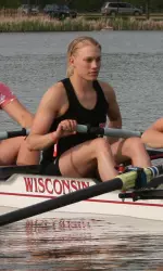 <b>Shannon Schlack rows in Wisconsin's varsity four boat this spring.</b>