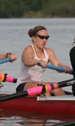 <b>Hurtis rows in a recent practice on Lake Mendota</b>