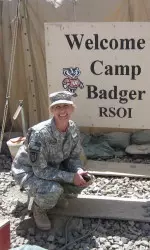 <b>Mahnke has brought a piece of home to Afghanistan.</b>