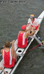 <b>The second varsity eight was second in its heat to advance to the semifinals</b>
