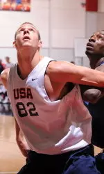 <b>Leuer squared off against the likes of Kevin Durant and Lamar Odom while training with Team USA.</b>