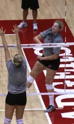 <b>Freshman Elise Walch led the White squad with 12 kills.</b>
