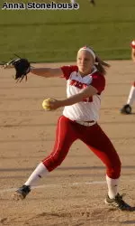 <b>Meghan McIntosh struck out seven in five innings of work in game two against Illinois State.</b>