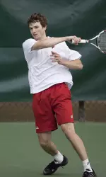 In doubles play, Marek Michalicka earned UW's only win of the day with partner Billy Bertha