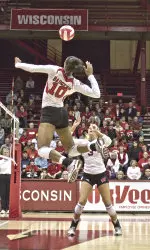 <b>Alexis Mitchell and Courtney Thomas were honored by the Big Ten.</b>