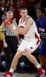 <b>Jared Berggren poured in a game-high 13 points as one of four Badgers in double figures.</b>
