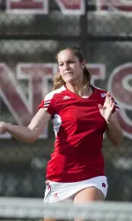 <b>Sophomore Hannah Berner was the only Badger to win both her doubles and singles matches against Nebraska.</b>