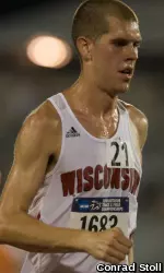 <b>Sophomore Elliot Krause raced to the Big Ten lead in the 10,000 meters with his run Thursday.</b>