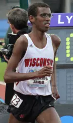 <b>Mohammed Ahmed raced to the top of the Big Ten leaderboard in the 5,000 meters in his season debut.</b>