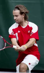 <strong> Badger freshman Fredrik Ask continues to impress with wins in his doubles and single matches against Iowa <strong>