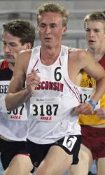 <b>Senior Landon Peacock claimed second place in the 5,000 meters Thursday night.</b>