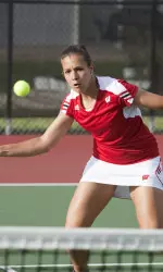 <b>Junior Aleksandra Markovic was the only Badger to win a set against Michigan.</b>