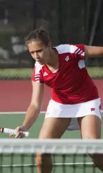 <b>Junior Aleksandra Markovic was the only Badger to win a full singles match against Indiana.</b>