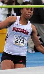 <b>Jessica Flax sits second in the heptathlon after the first day of competition.</b>