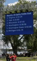 <b>Video board of the varsity eight petite final results</b>