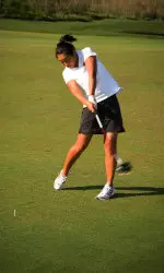 <b>Kris Yoo moved up five spots in the tournament standings with her performance Monday</b>