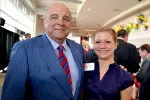 <b>Director of Athletics Barry Alvarez and senior rower Kendall Schmidt at the 2012 Donor Appreciation Luncheon.