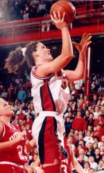 <b>Barb Franke set the UW scoring record with 1,994 points in the UW Field House in 1996.</b>