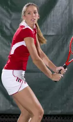 <b> Senior Alaina Trgovich captured a win in three sets at the No. 2 spot. </b>