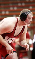 <b>Redshirt sophomore Cole Tobin took eighth place at heavyweight.</b>