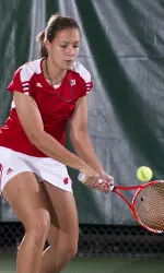 <b> Senior Aleksandra Markovic played her final match as a Badger. </b>