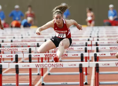 Wisconsin's Marissa Savitch runs in the 100 meter hurdles during the Big Ten Outdoor Track and Field Championships on Saturday, May 12, 2012. (David Stluka photo)