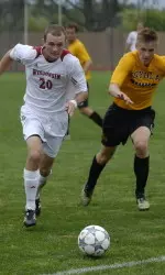 <b>Jacob Brindle scored the lone goal in the Badgers exhibition match against Evansville on Sunday.</b>