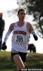 <b>Junior Neal Berman crossed the finish line with three other Badgers in a time of 25:35.</b>